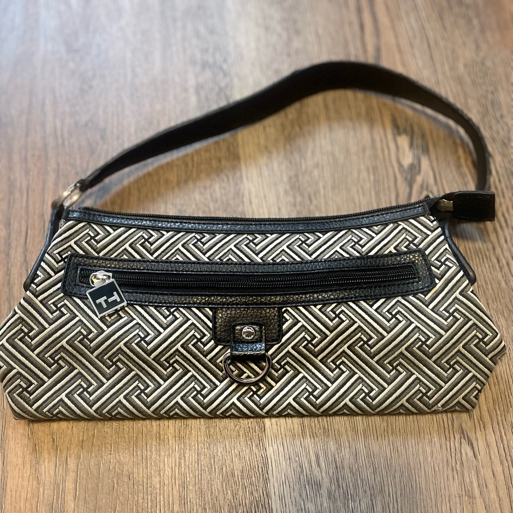 Tommy Hilfiger Black and White Patterned Clutch